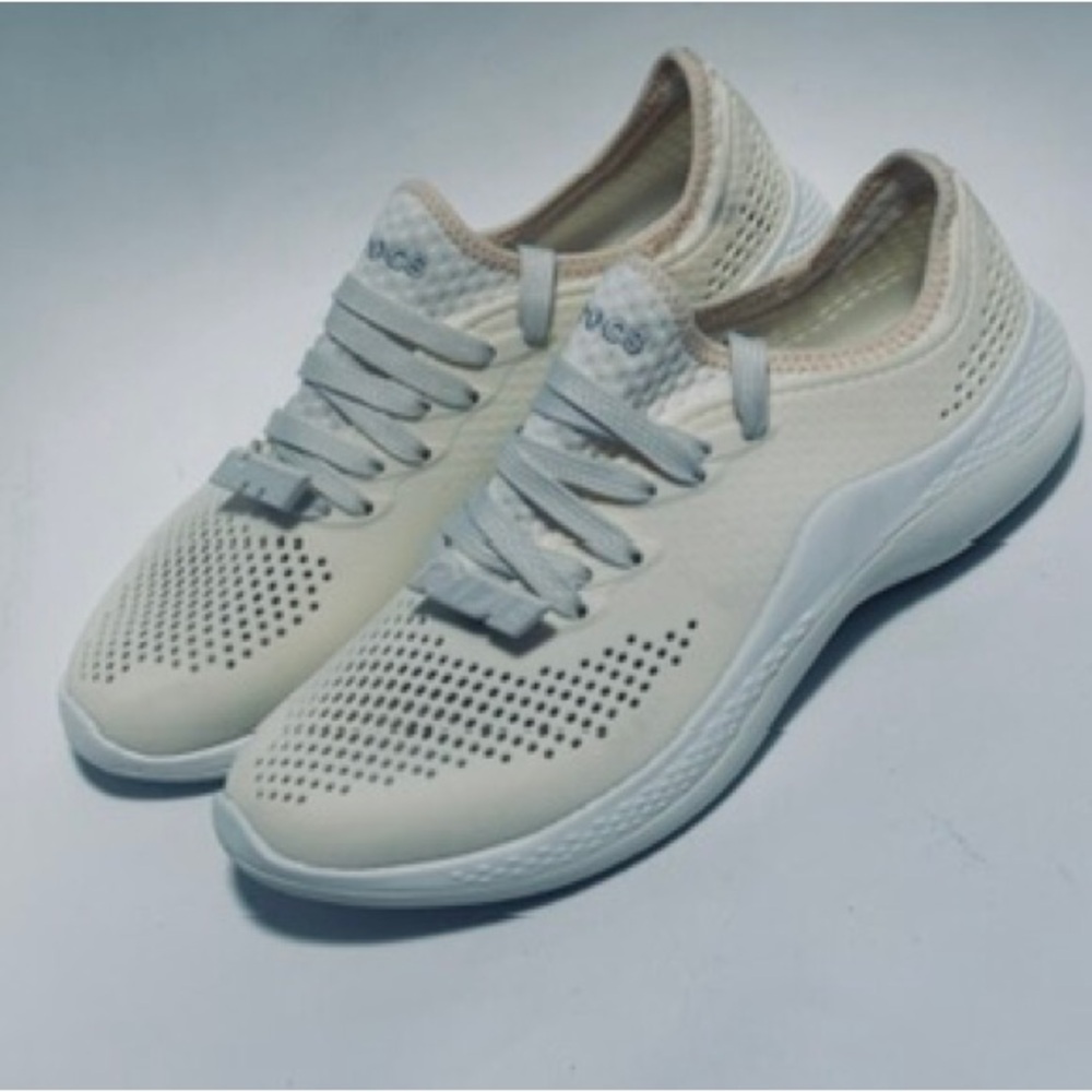 CROCS Women’s LiteRider 360 Pacer Almost White Casual Sneakers Shoes SZ 7 - Picture 2 of 6